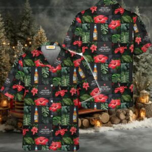 Angry Orchard Tropical Hibiscus Flower Hawaiian Shirt