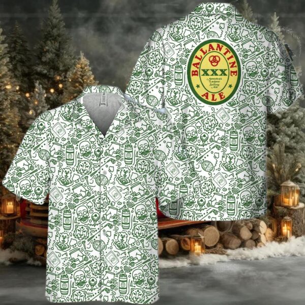 Ballantine Summer Doodle Art Hawaiian Shirt