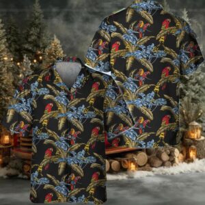 Brown Blanton’s Red Parrots Hawaiian Shirt