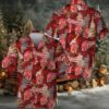 Budweiser Red Parrots Hawaiian Shirt