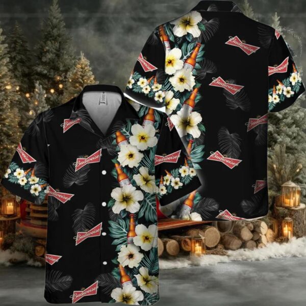 Budweiser Tropical Floral Hawaiian Shirt