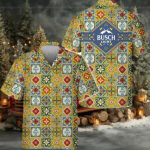 Busch Light Azulejo Inspired Hawaiian Shirt