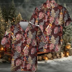 Captain Morgan Palm Leaves Print Hawaiian Shirt