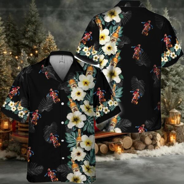 Captain Morgan Tropical Floral Hawaiian Shirt