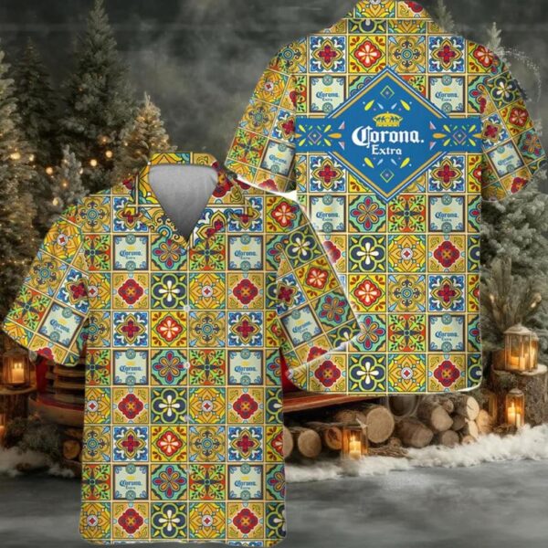 Corona Extra Azulejo Inspired Hawaiian Shirt