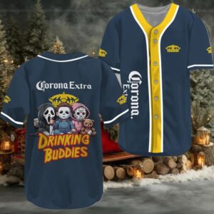 Corona Extra Halloween Drinking Buddies Baseball Jersey