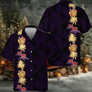 Crown Royal Coconut Tree Pattern Hawaiian Shirt