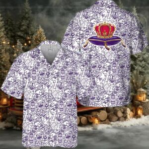 Crown Royal Summer Doodle Art Hawaiian Shirt