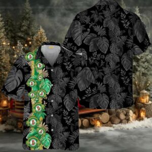 Dixie Beer Tropical Palm Leaves Hawaiian Shirt