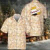 Fireball Palm Leaves Print Hawaiian Shirt