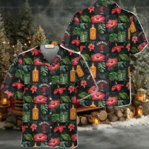 Fireball Tropical Hibiscus Flower Hawaiian Shirt