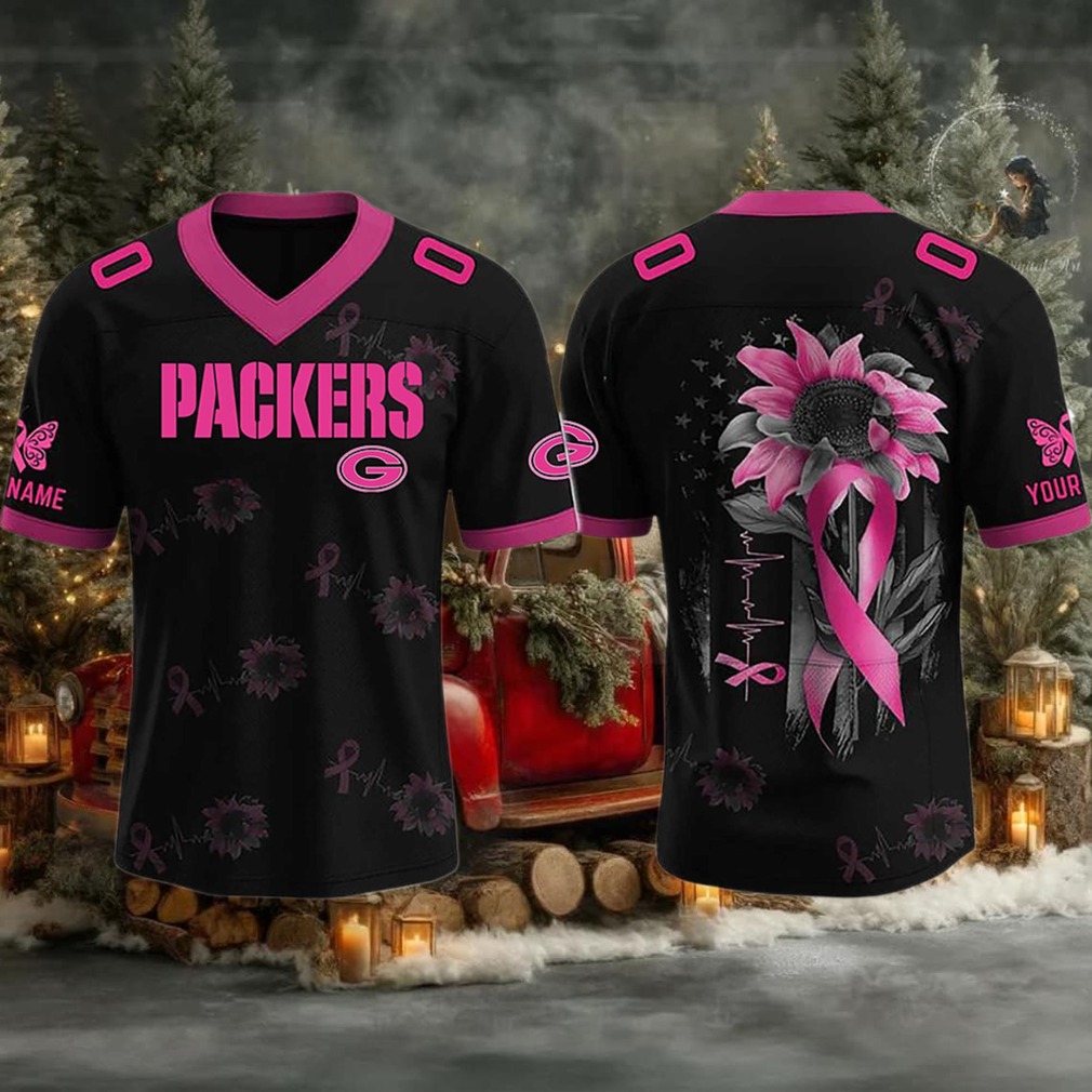 Green Bay Packers Breast Cancer Awareness Month 2025 V neck Short Sleeve Jersey Green Bay Packers Breast Cancer Awareness Month 2025 V neck Short Sleeve Jersey
