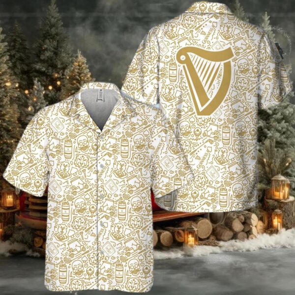 Guinness Summer Doodle Art Hawaiian Shirt