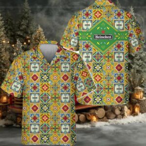 Heineken Azulejo Inspired Hawaiian Shirt