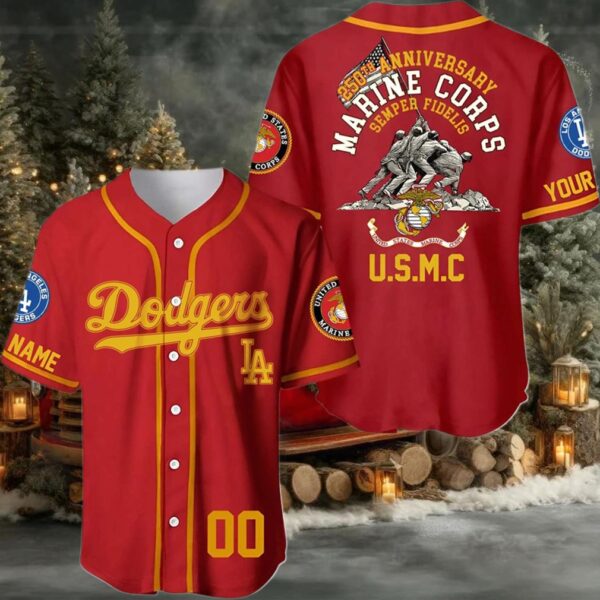 Los Angeles Dodgers 250th Year Anniversary U.S Marine Corps Jersey 2025