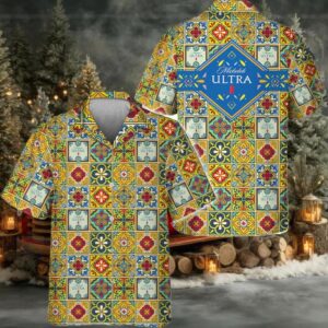 Michelob Ultra Azulejo Inspired Hawaiian Shirt