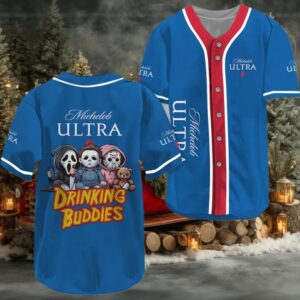Michelob Ultra Halloween Drinking Buddies Baseball Jersey