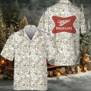 Miller High Life Summer Doodle Art Hawaiian Shirt
