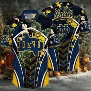 NCAA Notre Dame Fighting Irish Flower Cheap Hawaiian Shirt 3D Shirt