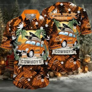 NCAA Oklahoma State Cowboys Flower Cheap Hawaiian Shirt 3D Shirt