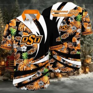 NCAA Oklahoma State Cowboys Flower Hawaiian Shirt 3D Shirt Oklahoma State Cowboys
