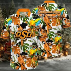 NCAA Oklahoma State Cowboys Flower Hawaiian Shirt 3D Shirt, Unique Oklahoma State Cowboys Football