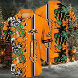 NCAA Oklahoma State Cowboys Flower Hawaiian Shirt Outfit 3D Shirt Oklahoma State Cowboys