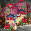 NCAA Ole Miss Rebels Flower Button Up Hawaiian Shirt 3D Shirt