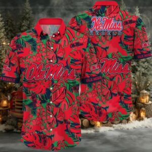 NCAA Ole Miss Rebels Flower Hawaiian Shirt 3D Shirt
