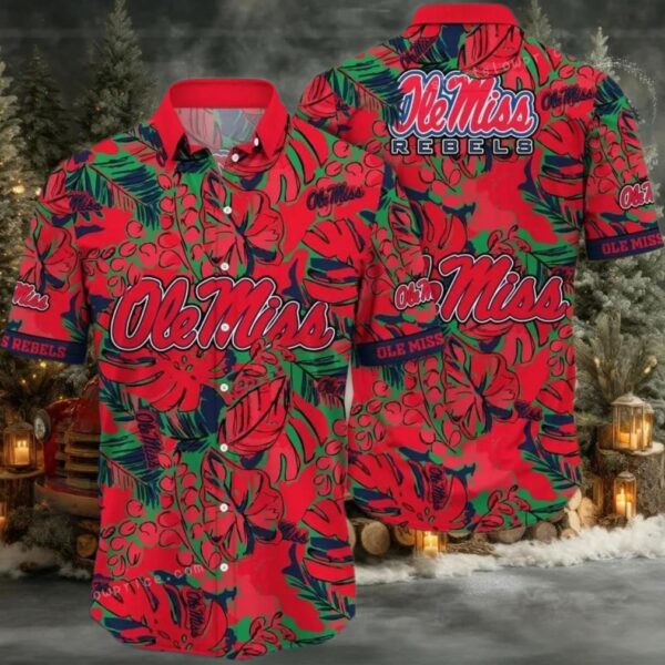 NCAA Ole Miss Rebels Flower Hawaiian Shirt 3D Shirt