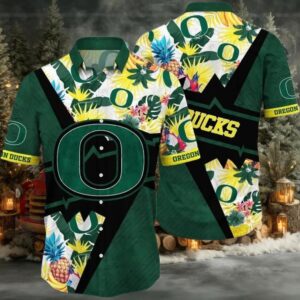 NCAA Oregon Ducks Flower Hawaiian Shirt 3D Shirt, Oregon Ducks Football