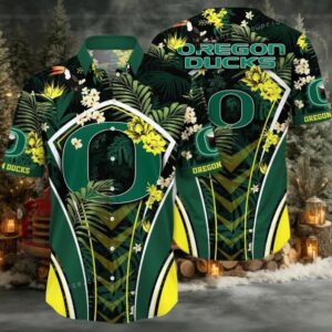 NCAA Oregon Ducks Flower Hawaiian Shirt 3D Shirt