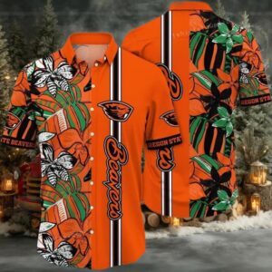 NCAA Oregon State Beavers Flower Hawaiian Shirt Outfit 3D Shirt Oregon State Beavers