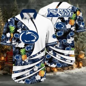 NCAA Penn State Nittany Lions Flower Cheap Hawaiian Shirt 3D Shirt Penn State Nittany Lions Football