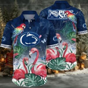 NCAA Penn State Nittany Lions Flower Cheap Hawaiian Shirt 3D Shirt Penn State