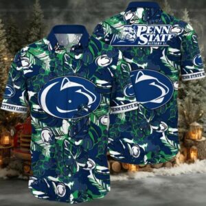 NCAA Penn State Nittany Lions Flower Cheap Hawaiian Shirt 3D Shirt