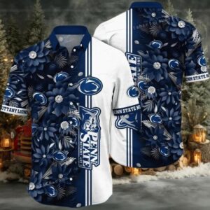 NCAA Penn State Nittany Lions Flower Custom Hawaiian Shirt 3D Shirt