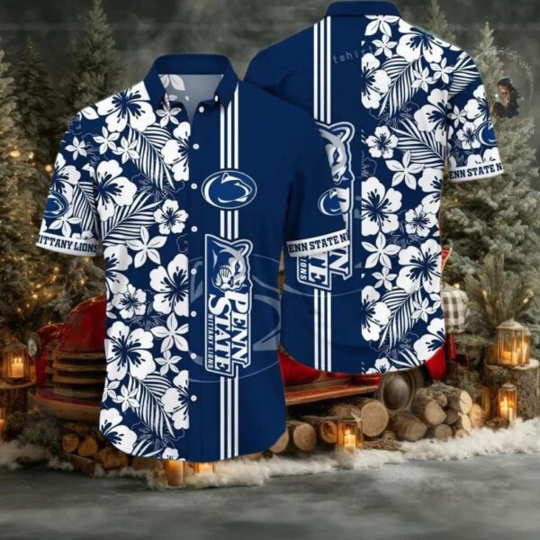 NCAA Penn State Nittany Lions Flower Hawaiian Shirt 3D Shirt