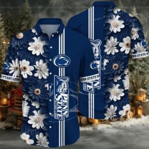 NCAA Penn State Nittany Lions Flower Hawaiian Shirt Outfit 3D Shirt