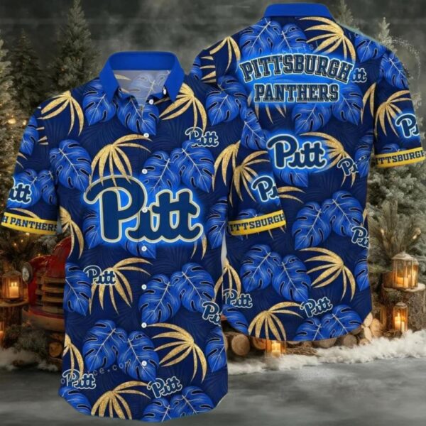 NCAA Pittsburgh Panthers Flower Cheap Hawaiian Shirt 3D Shirt Pittsburgh Panthers