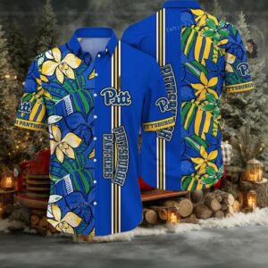 NCAA Pittsburgh Panthers Flower Cheap Hawaiian Shirt 3D Shirt Unique Pittsburgh Panthers