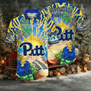 NCAA Pittsburgh Panthers Flower Hawaiian Shirt 3D Shirt Pittsburgh Panthers Christmas