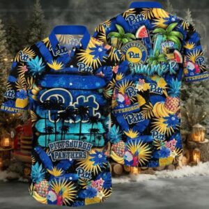NCAA Pittsburgh Panthers Flower Hawaiian Shirt 3D Shirt, Pittsburgh Panthers Football