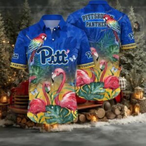 NCAA Pittsburgh Panthers Flower Hawaiian Shirt 3D Shirt