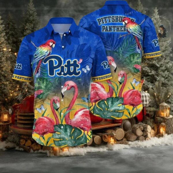 NCAA Pittsburgh Panthers Flower Hawaiian Shirt 3D Shirt