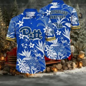 NCAA Pittsburgh Panthers Flower Hawaiian Shirt Outfit 3D Shirt, Pittsburgh Panthers