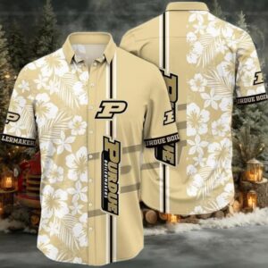 NCAA Purdue Boilermakers Flower Cheap Hawaiian Shirt 3D Shirt
