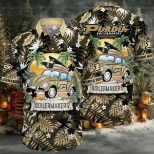 NCAA Purdue Boilermakers Flower Hawaiian Shirt 3D Shirt