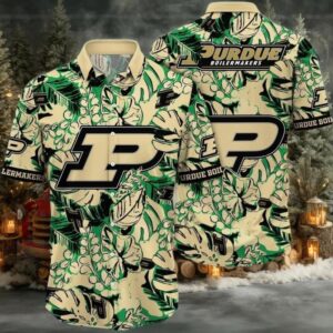 NCAA Purdue Boilermakers Flower Hawaiian Shirt Outfit 3D Shirt Purdue Boilermakers