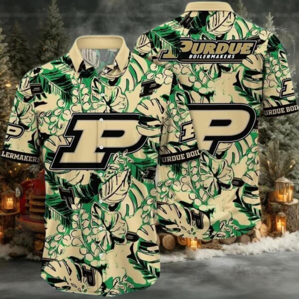NCAA Purdue Boilermakers Flower Hawaiian Shirt Outfit 3D Shirt Purdue Boilermakers